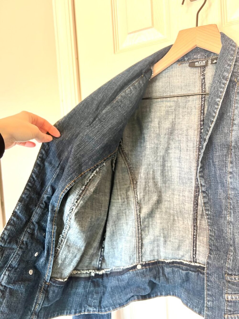 Y2K a.n.a Military Style Open Front Denim Jacket Size XL Alt Grunge Indie Sleaze - Picture 7 of 10
